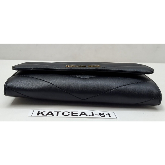 Michael Kors Jet Set Travel Black Quilted Leather Credit Card Fold Wallet - $298 - Picture 6 of 15